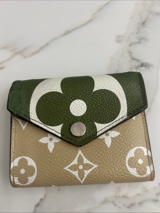 Louis Vuitton Handbags - Louis Vuitton Green and Beige Monogram Compact Zoe Wallet